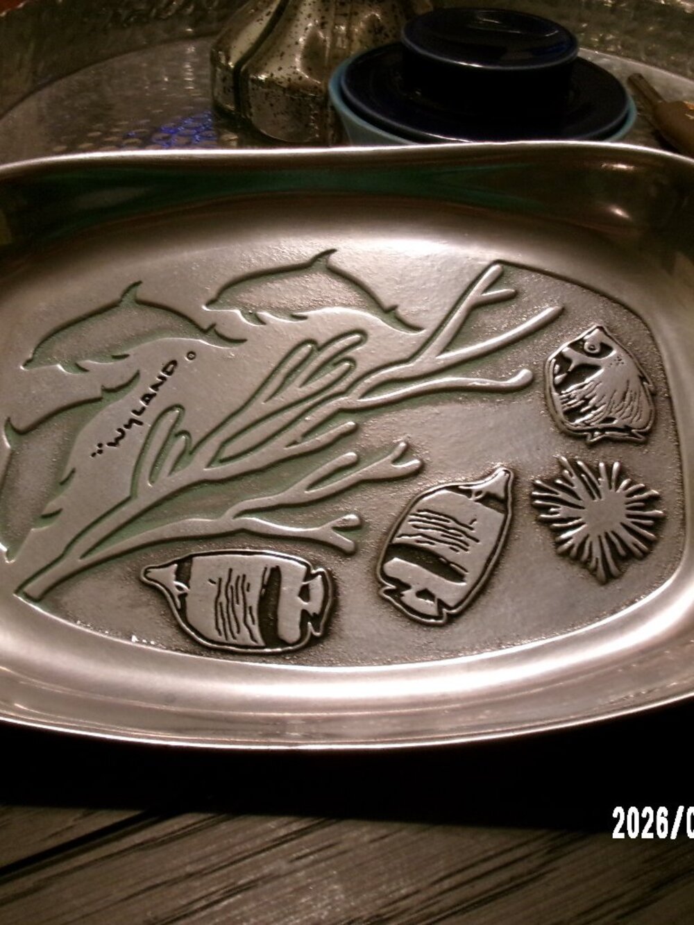 Wilton Armetale Bread Tray Wyland Collection Ocean Theme HTF Made in PA USA EXC